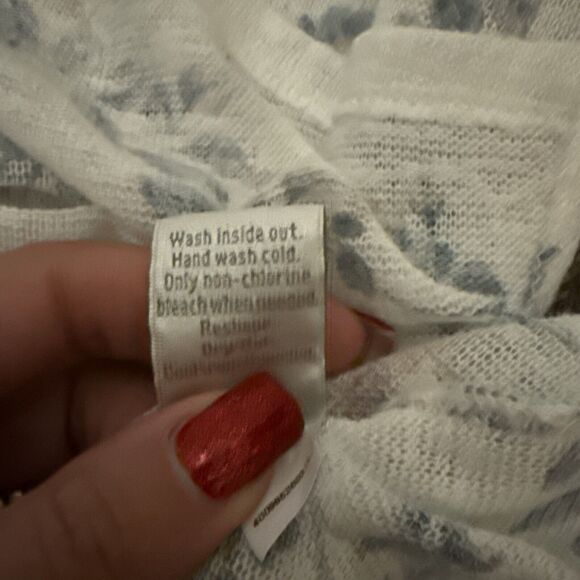 Lauren Conrad Runway Sweater Women's XS White Floral Lightweight Back Tie - Picture 7 of 7